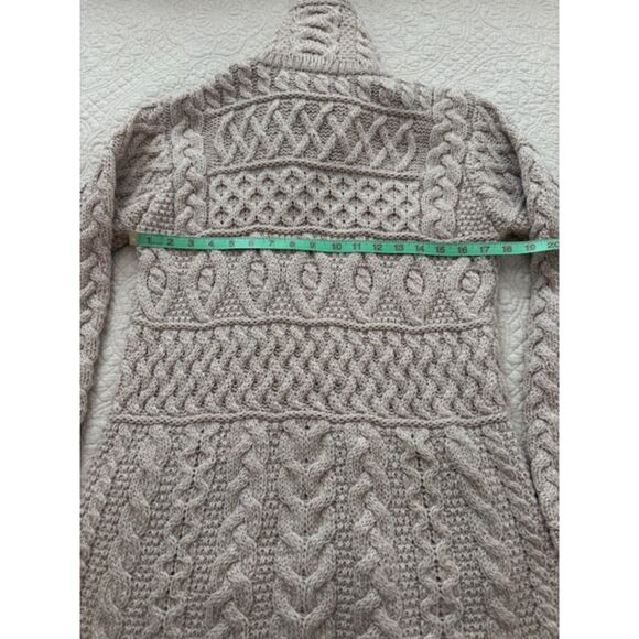 Inis Crafts long zip up cardigan, 100% Wool size M, Beige. - Picture 6 of 6
